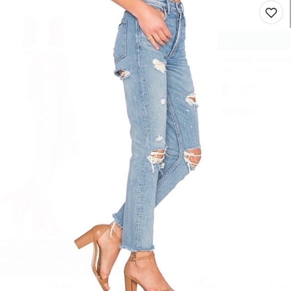 GRLFRND Karolina High Rise Skinny Distressed Jeans Butt Rip Little More Love 26 - Picture 2 of 10